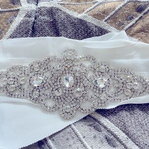 Wedding Dress Sash with rhinestones
